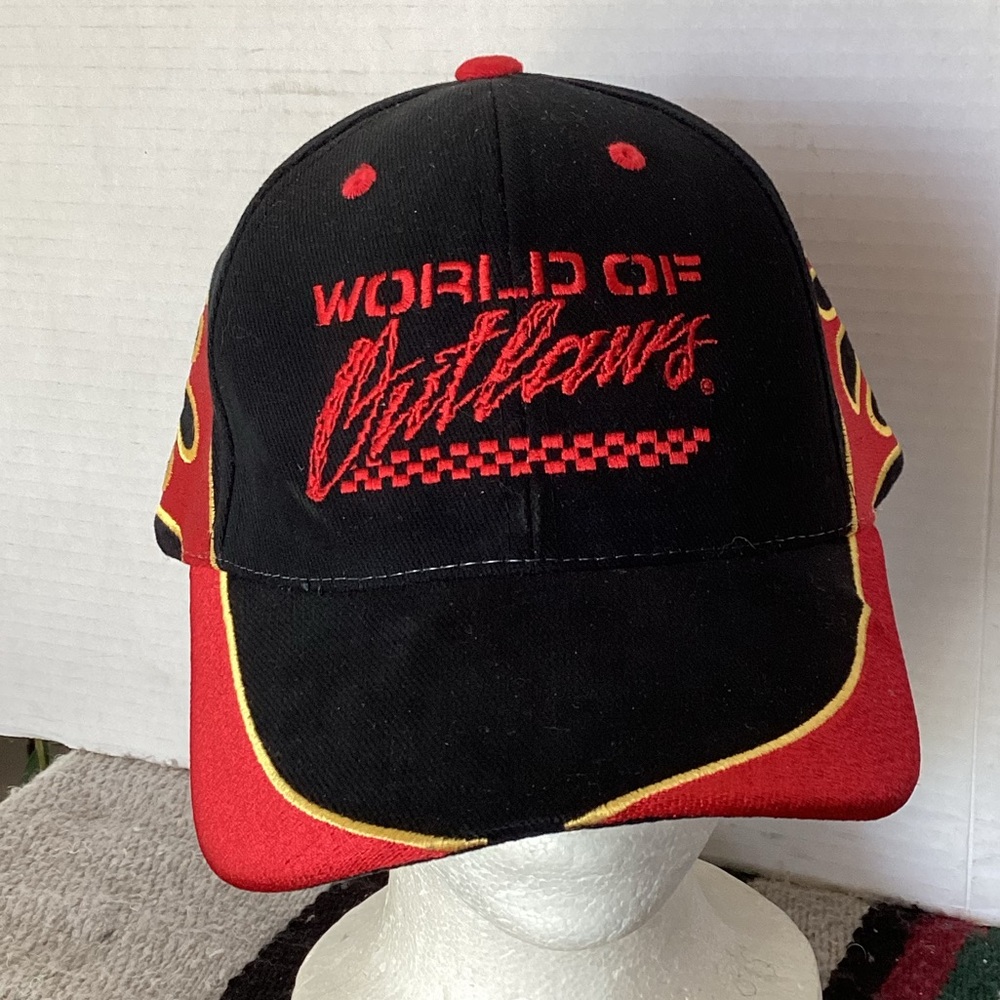 World of outlaws flame fire hat by magic Headwear NASCAR